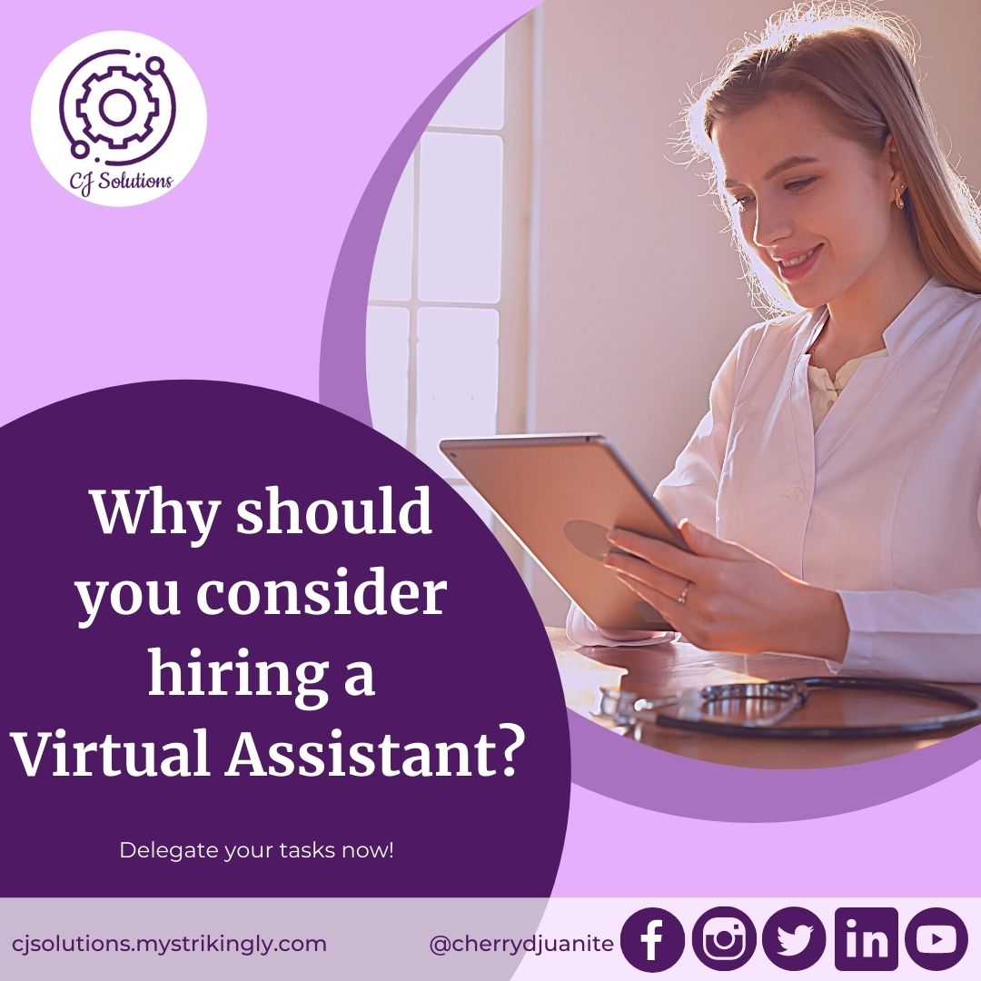 CherryJuanite's tweet photo. Having a virtual assistant that can perform various services for your company, you'll be able to focus on what's significant and grow your company to the level of success you desire. 👩‍💻
#cjvirtualassistant
#virtualassistant
#virtualassistants

Visit our 🌐 https://t.co/NvYYNUOW4D https://t.co/3SJgwn3yqV