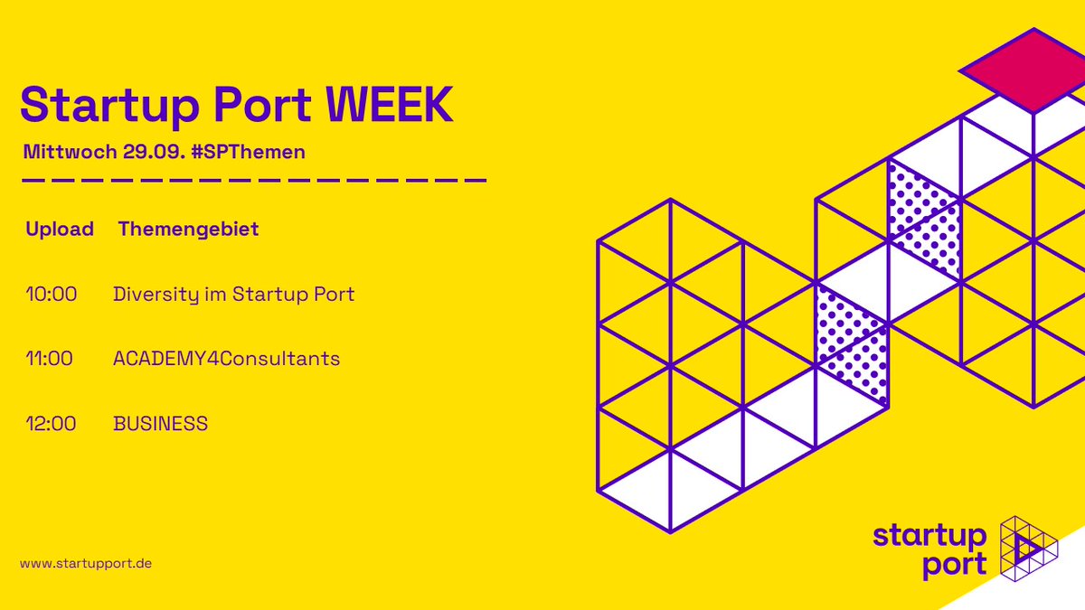 startupport_alt's tweet photo. Alle heutigen Videos der #StartupPortWEEK unserer Angebote findest du zum jederzeitigen Abruf auf unserem @YouTube Kanal: https://t.co/gKyjgY3vnm
Morgen erwarten dich unter #SPThemen 2.0 folgende Uploads 👇 https://t.co/vJpEOnM56Z