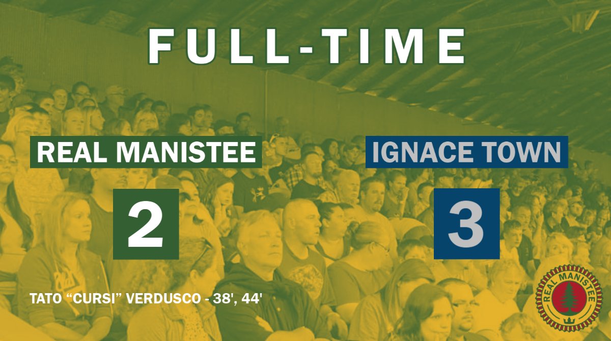 RealManistee's tweet image. Heartbreak at The Dell. Ignace Town get the late winner and Real Manistee fall 3-2. Lots of work to do at training this week. #UpTheLumberKings 🌲👑
