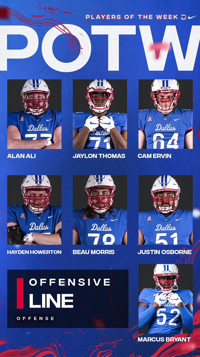 7 O-Linemen have been named Offensive Player*s* of the Week after a 𝙙𝙤𝙢𝙞𝙣𝙖𝙣𝙩 performance in Fort Worth this weekend ‼️

#PonyUpDallas #PonyExpress