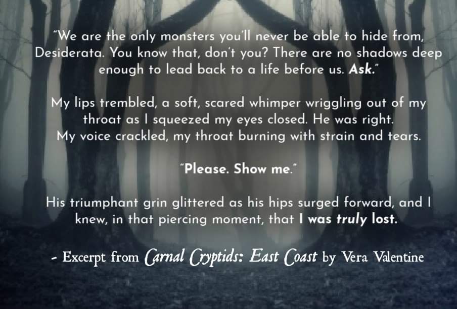 VeraValAuthor's tweet photo. 🎶 All eventual royalties will fund the therapy I apparently need 🎶
#ReverseHarem #Monsterfucking #MothMan #CarnalCryptids #Erotica #Author #PRH #Romance https://t.co/zPHWdj7VUx