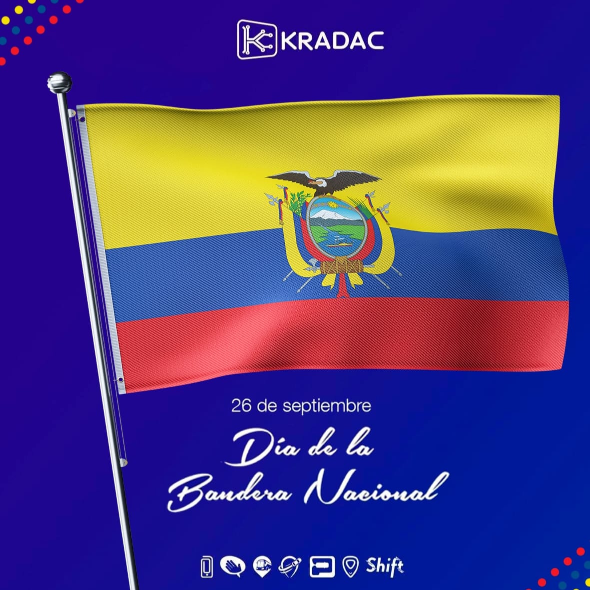 Rendimos homenaje a uno de nuestros símbolos patrios 🇪🇨 que representa la historia y el futuro de esperanza de los ecuatorianos 🤝
Que flameen por siempre el amarillo, azul y rojo
#IntegramosTuMundo #DíaDeLaBanderaNacional