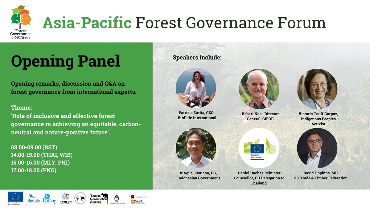 BirdLife_Policy's tweet photo. Join us for the Asia-Pacific Forest Governance Forum high level opening, 27 Sep 0800 BST/1400 WIB, with @EU_Commission &amp; Indonesian government followed by panel of @BirdLife_CEO, @ForestsMatter, @UNSR_VickyTauli &amp; @TimberTradeFed 

#ForestGovernance #FGF2021 #FGFAsiaPacific https://t.co/nmbOn7ZbpR
