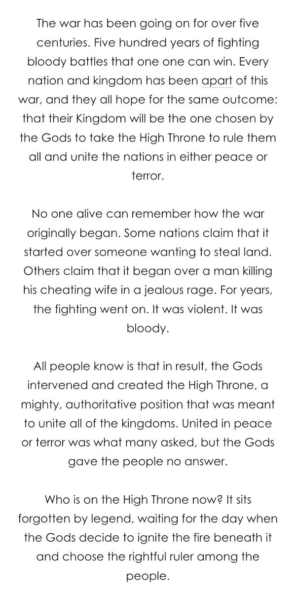 Once again, the official Blood &amp; Mirrors storyline.