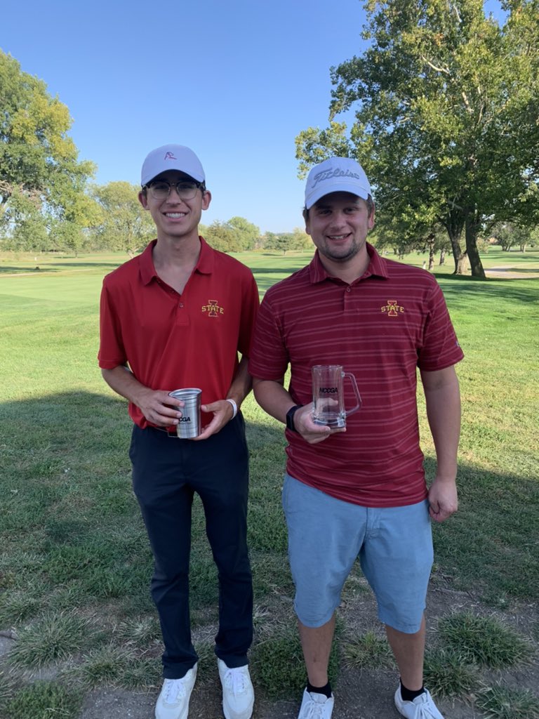 Bringing home the hardware! The ISUGC secured a victory at the first <a href="/NCCGA/">NCCGA</a> Twin Cities Regional of the season. The squad posted a 36-hole total of 747 to outdistance the field by nine strokes. Race Wilen (-1) and Dillon Burr (+1) earned individual medalist honors. Go Cyclones!