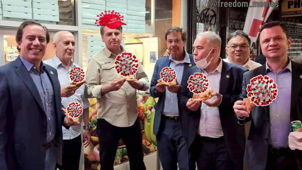 freedom_memes's tweet photo. @thedailybeast Dirtbag Bolsonaro was a key #MaralagoVirus super spreader since March 2020, spreading Mar-a-Lago Covid from Trump party to his delegates and back to Brazil. Now he's just spreading #BolsonaroVariant everywhere. https://t.co/81za2iu4Ln