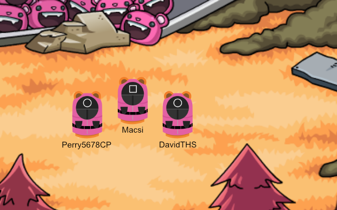 MaxiCP's tweet photo. Las reglas son simples, quienes vayan perdiendo serán eliminados, el ganador obtiene todo! 
Qué les parecen estos outfits que hice de #SquidGame para #BoxCritters hehe 💀🐙 https://t.co/5oPletPDBO