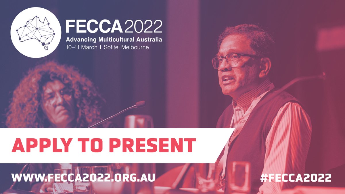 Applications to present at FECCA 2022 close in 4 days! Now more than ever, it's crucial that diverse voices have a national platform to discuss creative ideas, strengths-based solutions, and the emerging issues affecting our communities. Apply by 1 Oct: bit.ly/3obKzro