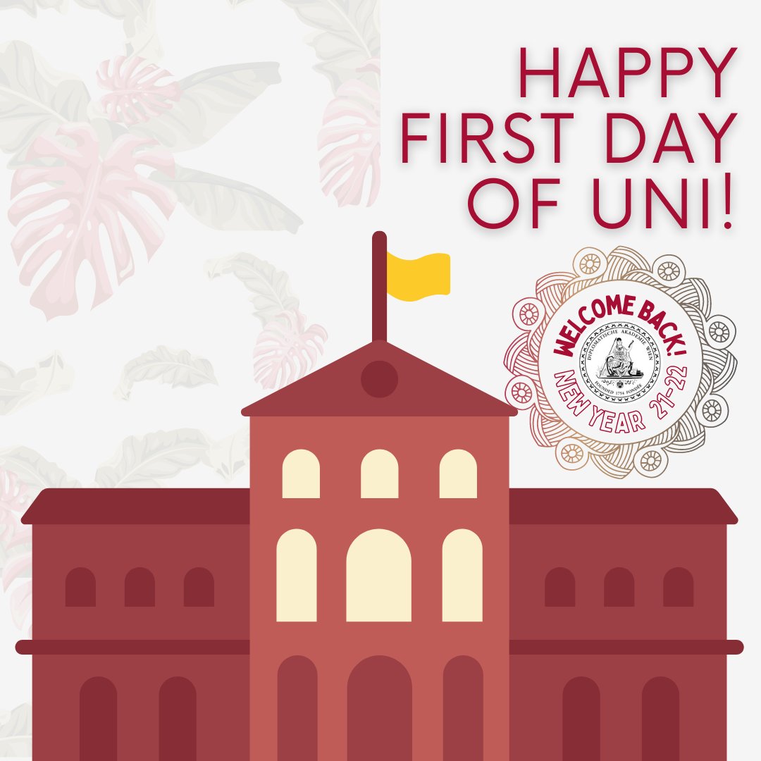 DA_vienna's tweet photo. 🎉Academic year 2021-2022 has officially started!
✨What are your goals for this academic year?
❗ 🚩Registration week starting today!
#firstdayofuni #back2school #dawien #davienna #diplomatischeacademiewien #viennaschoolofinternationalstudies #studyinvienna #viennastudentlife https://t.co/MCFz58G4JF