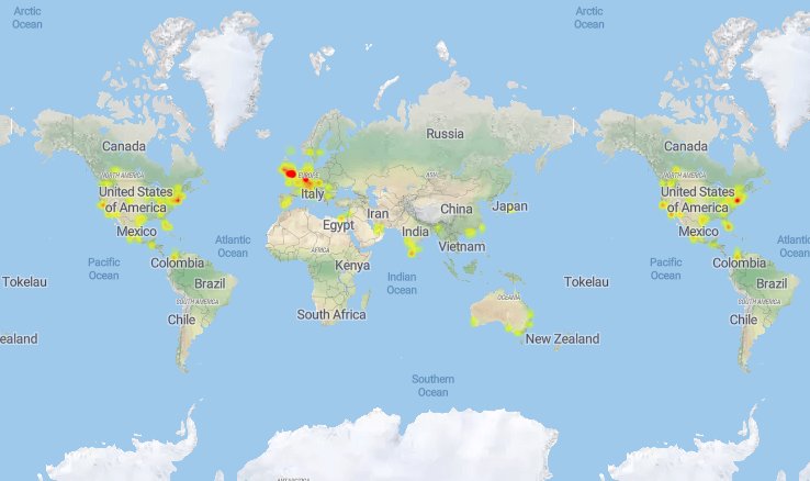 jmathewgeorge's tweet photo. Signal is down since 8:30 AM IST. Please call if something is urgent. By the way, this map of Signal Outage reporting (at 9:00 AM IST) is indicative of the global user spread. That's both interesting and encouraging. #SignalApp #Signal #SignalOutage #DeleteWhatsApp #India https://t.co/bkxusZbMbZ