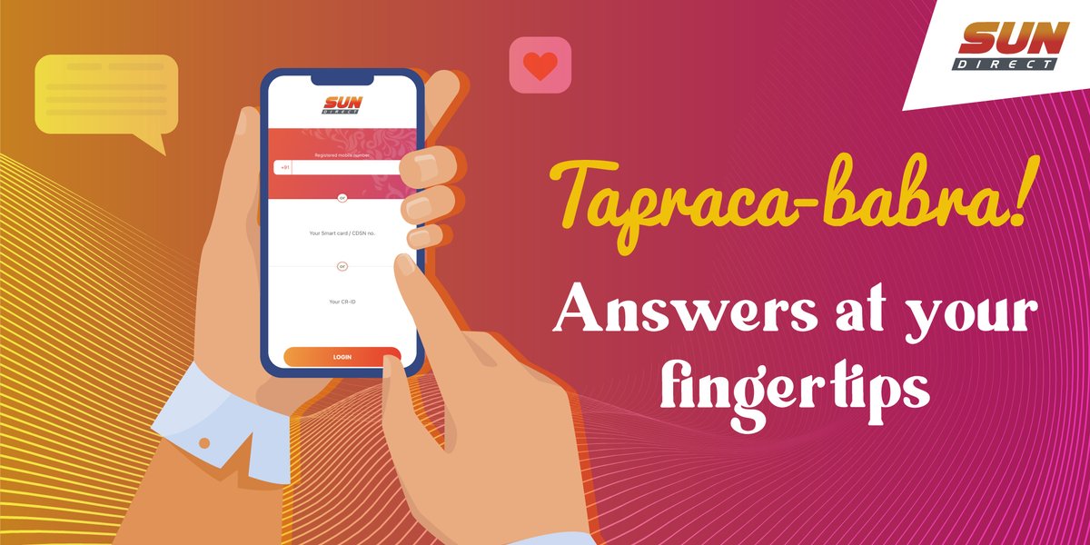 SUNDIRECTIndia's tweet photo. Tap tap and poof…
A solution to all your needs. Experience everything at the tip of your fingers with the new Sun Direct App.
#SunDirect #SunDirectApp #DTH #DTHProvider https://t.co/4FMgumjdw4