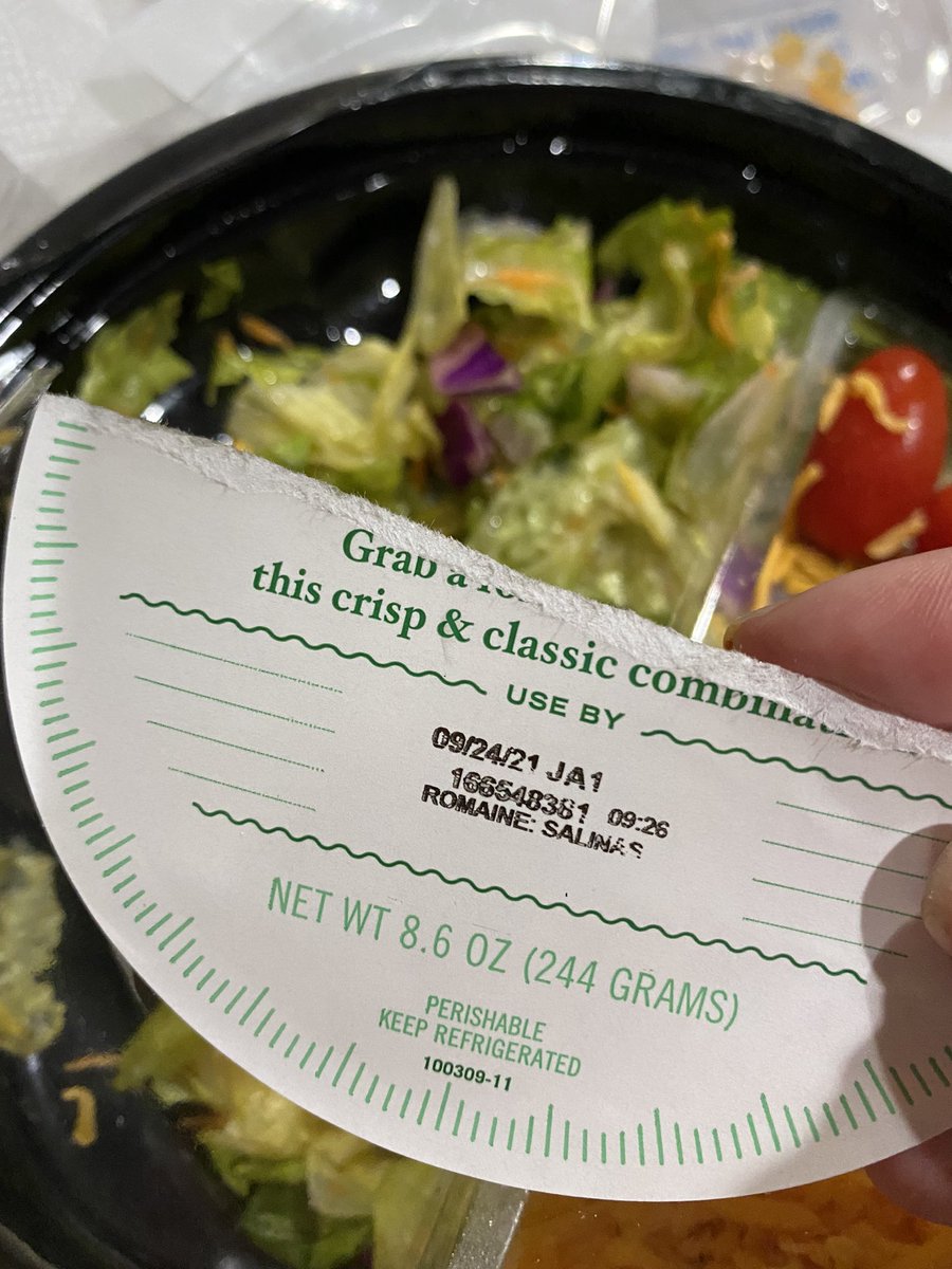 Suppplau's tweet photo. This is what I get for trying to be healthy from @dominos. Expired salad, which wouldn’t be a big deal had the lettuce not been wilted and soggy 🤓 https://t.co/COQAZzSotm