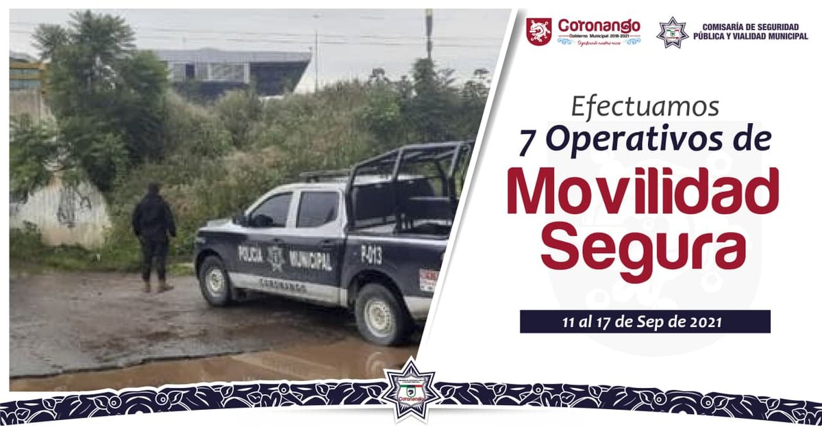 Comis_Coronango's tweet photo. Dentro del periodo del 11 al 17 de Septiembre, se efectuaron 7 operativos de Movilidad Segura en #Coronango.  

#PrimeroTuSeguridad https://t.co/OiEBui1MaS