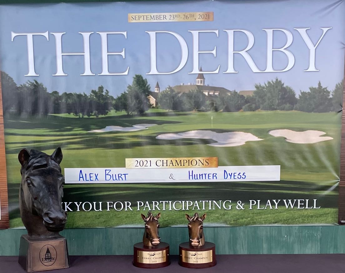 Congratulations to The Derby champions: Alex Burt and Hunter Dyess! Adding their names to club history as we speak! #SquireOn #MemberGuest #2021Champions #TheDerby