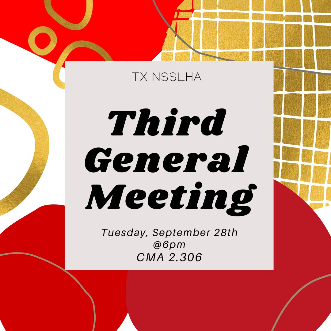 TexasNSSLHA's tweet photo. Come join us for our next general meeting! We will have an in-person and a zoom option! 

Guest speaker: 
Dr. Natalie Czimskey! 
She has several degrees from UT and she is currently a lecturer in the SLHS Department! 
She will be giving a talk on Grad School! 
Don’t miss out!!! https://t.co/xke3i6aPd4