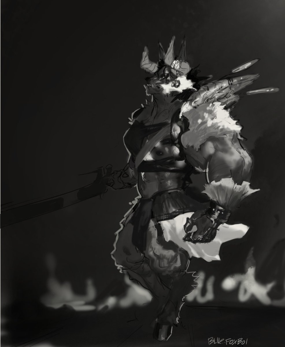 Bluefoxboi's tweet photo. wacky random design by me #furryart #conceptart 
#furry #demon
#armor https://t.co/AAFOwvbTBo