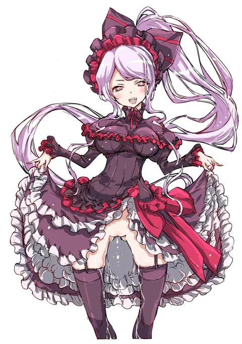 オバロ絵は変態しか無いのですがコラボ実装記念に!!テスラちゃんにもコラボ衣装でマーレを…! 