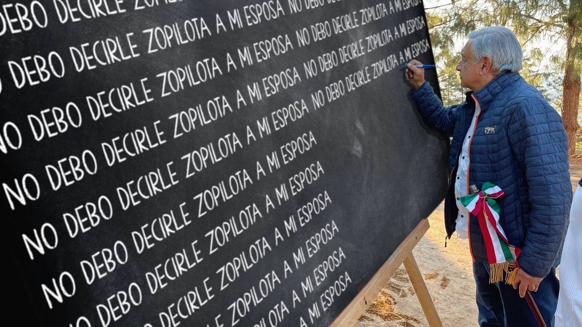 CPMChavos's tweet photo. Don Garnacho está pagando el castigo, 1 millón de planas: 👉 No debo decirle zopilota mi esposa. 😂 #Zopilota
#CPM_Chavos https://t.co/EeWZm6hx31