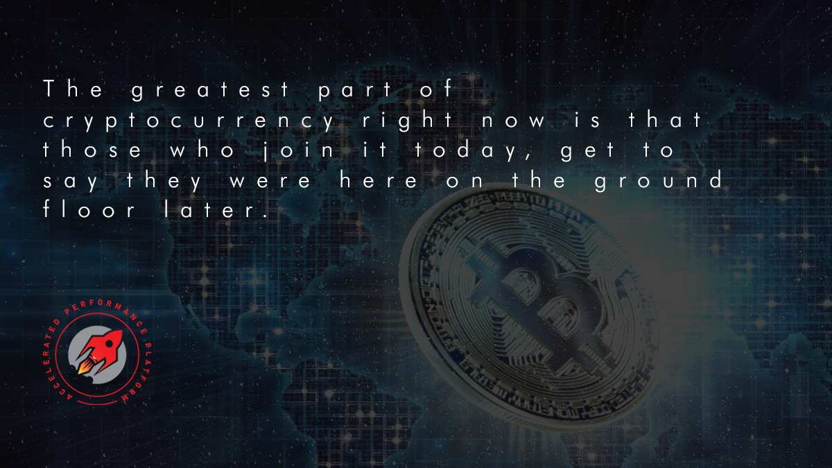 APPcrypto_'s tweet photo. The greatest part of cryptocurrency right now is that those who join it today, get to say they were here on the ground floor later. https://t.co/rp3lH8P82f
