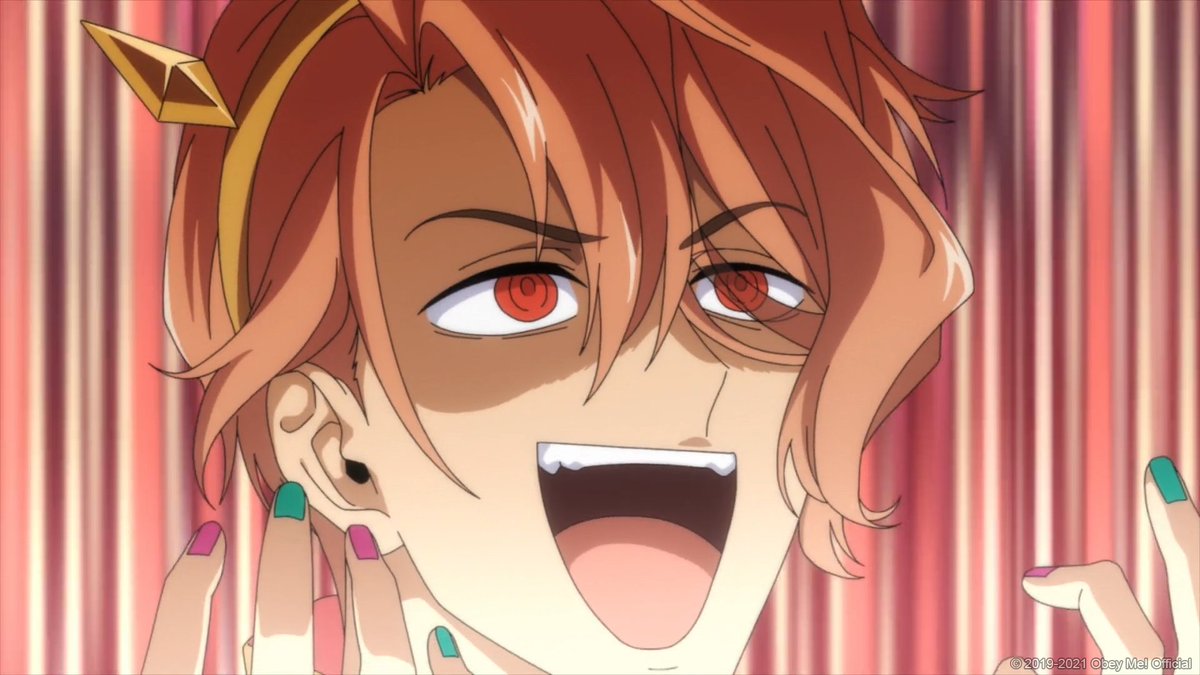 Funimation's tweet photo. All hail Asmodeus. 🙇‍♀️

[via Obey Me!] https://t.co/BNkiY7WezN