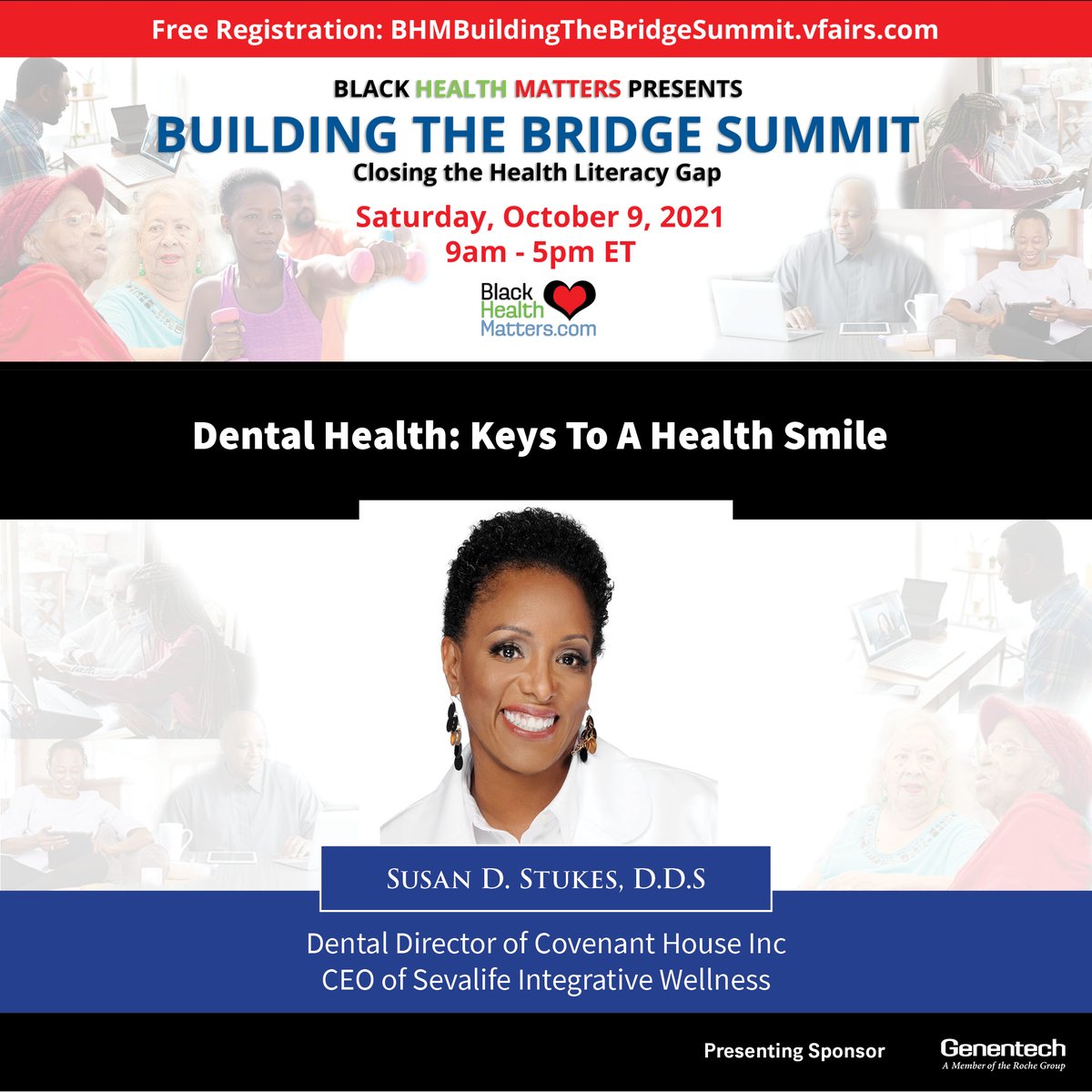 CHHR1's tweet photo. Oral health is the gateway to oral health.  Are you taking it for granted?  Join us for the BHM Summit o 10/9.  Register for free today https://t.co/d2p4bom3C8
#blackhealthmatters  #dentalhealth   #health  #blackhealth https://t.co/9dHwUt9Lg0