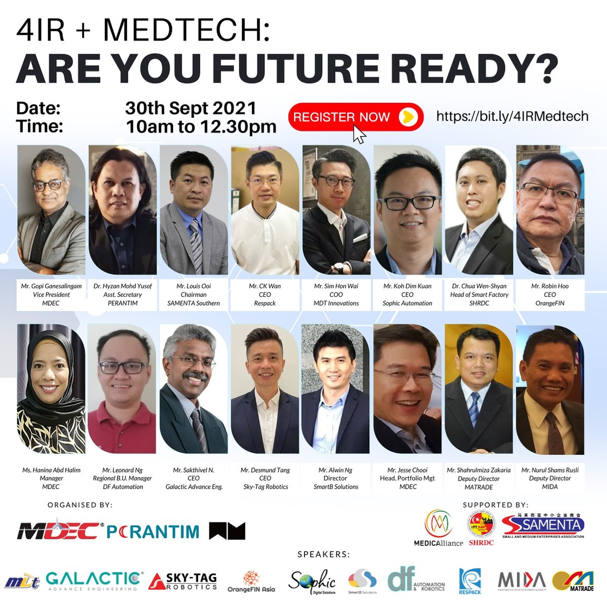 messeworldwide's tweet photo. Have you registered for the #4IR + #MEDTECH Webinar yet? Don't wait! Click here to register: https://t.co/MVqvuZACs7

@mymdec @GopiAtMDEC @matrade @OfficialMIDA https://t.co/PyOcZEh4Vy