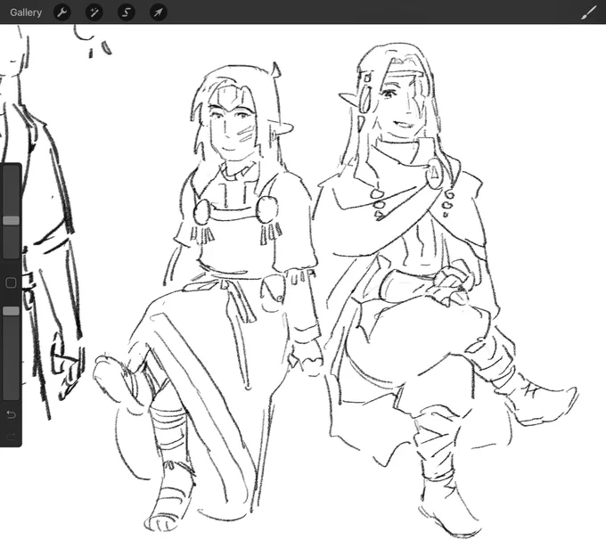 Insomnia says I have to draw my Link and Zelda in some sicc outfits from their era (imagine link's dress is green and brown and Zelda's outfit is red and blue) 