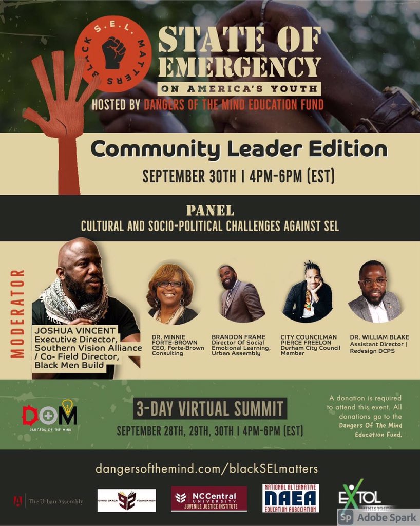 DangeroftheMind's tweet photo. 🖤 #BlackSELmatters Summit is happening September 28th-30th! 

Register NOW: https://t.co/LrK3jltOJt https://t.co/s5l4nt8CGs