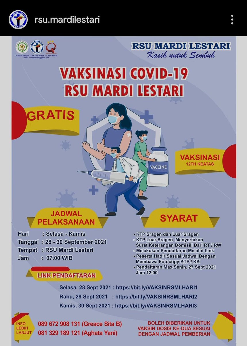 Sragentina's tweet photo. Monggo bagi yang belum divaksin https://t.co/ffcNRMxbJN