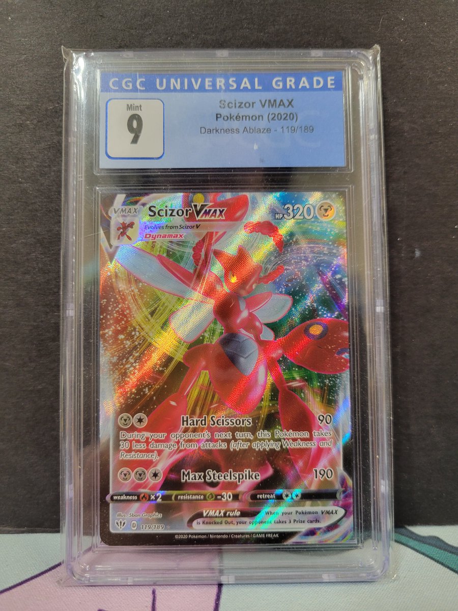 astrophellius's tweet photo. 🎉CGC Slab Giveaway!🎉

Rules:
🔱 Follow @JinxUphill  ✅
🔁 Retweet This Post! ✅
👍 Like This Post! ✅
🚻 Comment and Tag 2 Friends! ✅

Because we hit 50 subs this month, we're giving away this CGC Mint 9 Scizor VMAX! Entries are open until 8PM PST, Thursday, September 30th! ♥ https://t.co/mlfshmBoCR
