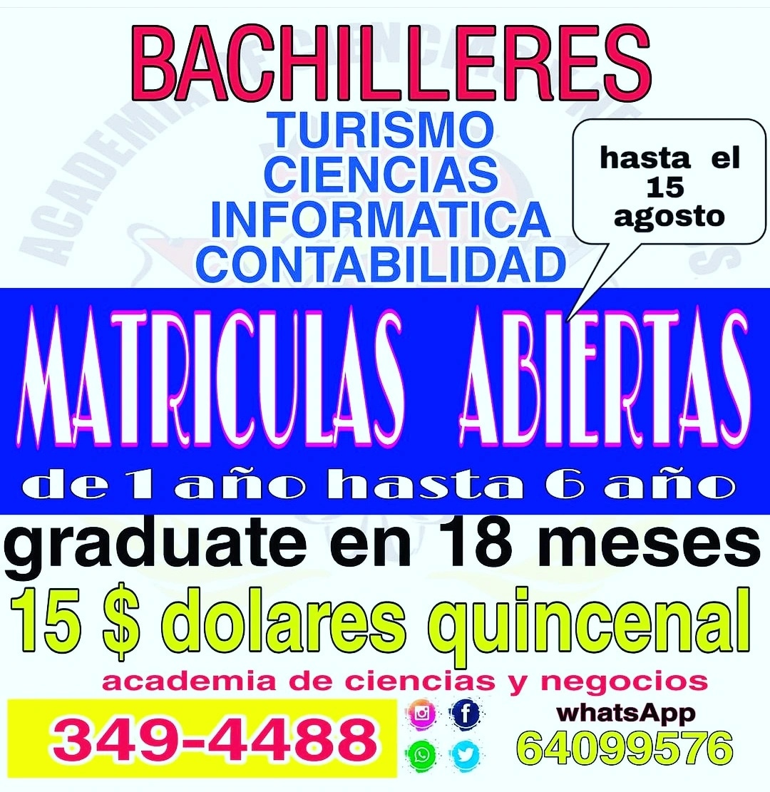 GRAN PROMOCIÓN 📖👨‍🎓👩‍🎓#AcademiaDeCienciasYNegocios donde se gradúan los mejores y más profesionales .
Aprovecha y termina tus estudios a un coste totalmente cómodo a tu alcancé económico.
