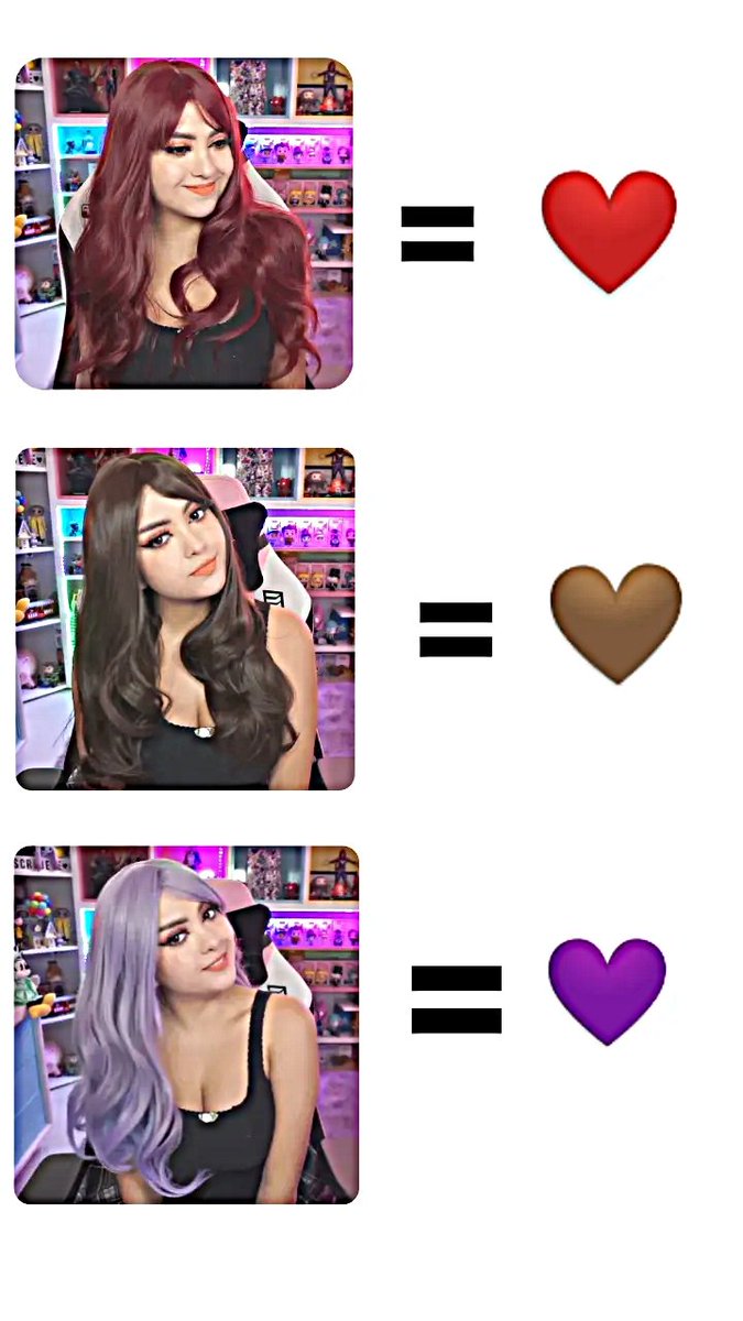 DeAriBliss's tweet photo. ❤️🤎💜 Que hermosa se ve con sus pelucas 🥺😍 @arigameplays https://t.co/IL4v4HgvBh