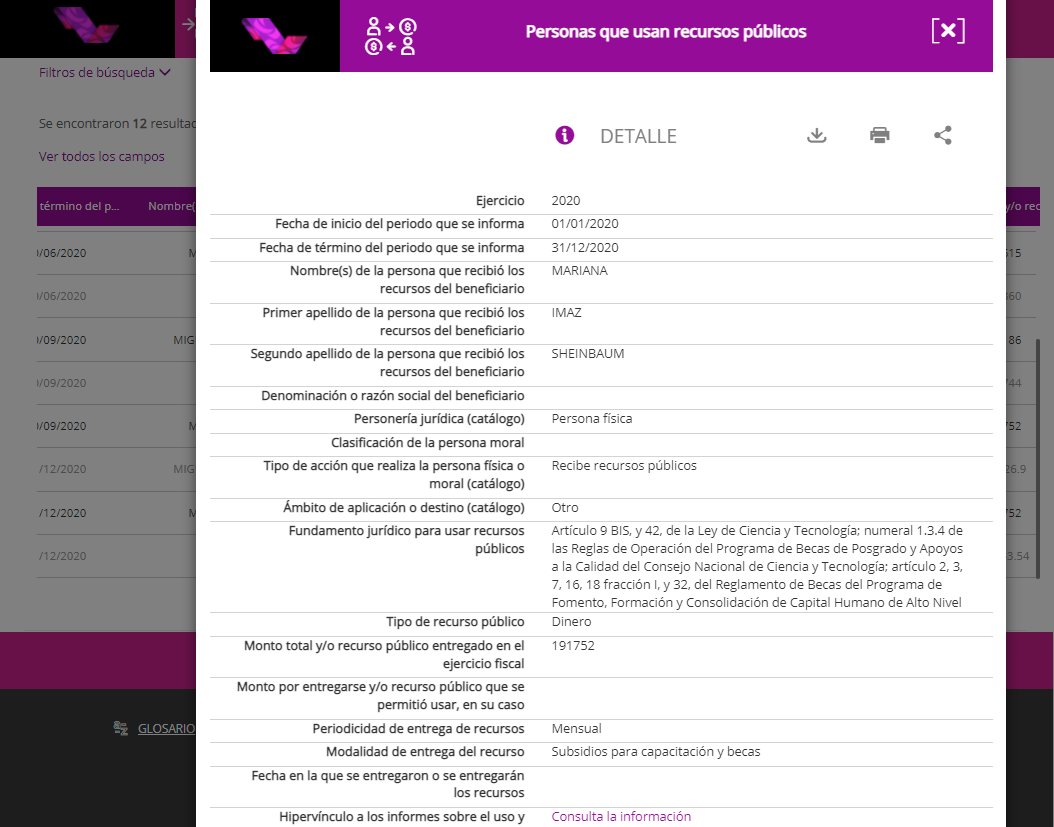 Alephbio's tweet photo. 🚩👁️ PNT registra que el CONACYT que encabeza María Álvarez-Buylla, otorgó entre 2019 y 2020, a Mariana Imaz Sheinbaum, hija de Claudia Sheinbaum Pardo, Jefa de Gobierno de la CDMX, un monto total de $1, 012,436.734  por concepto de Subsidios para Capacitación y Becas. https://t.co/wRjMBWysgz