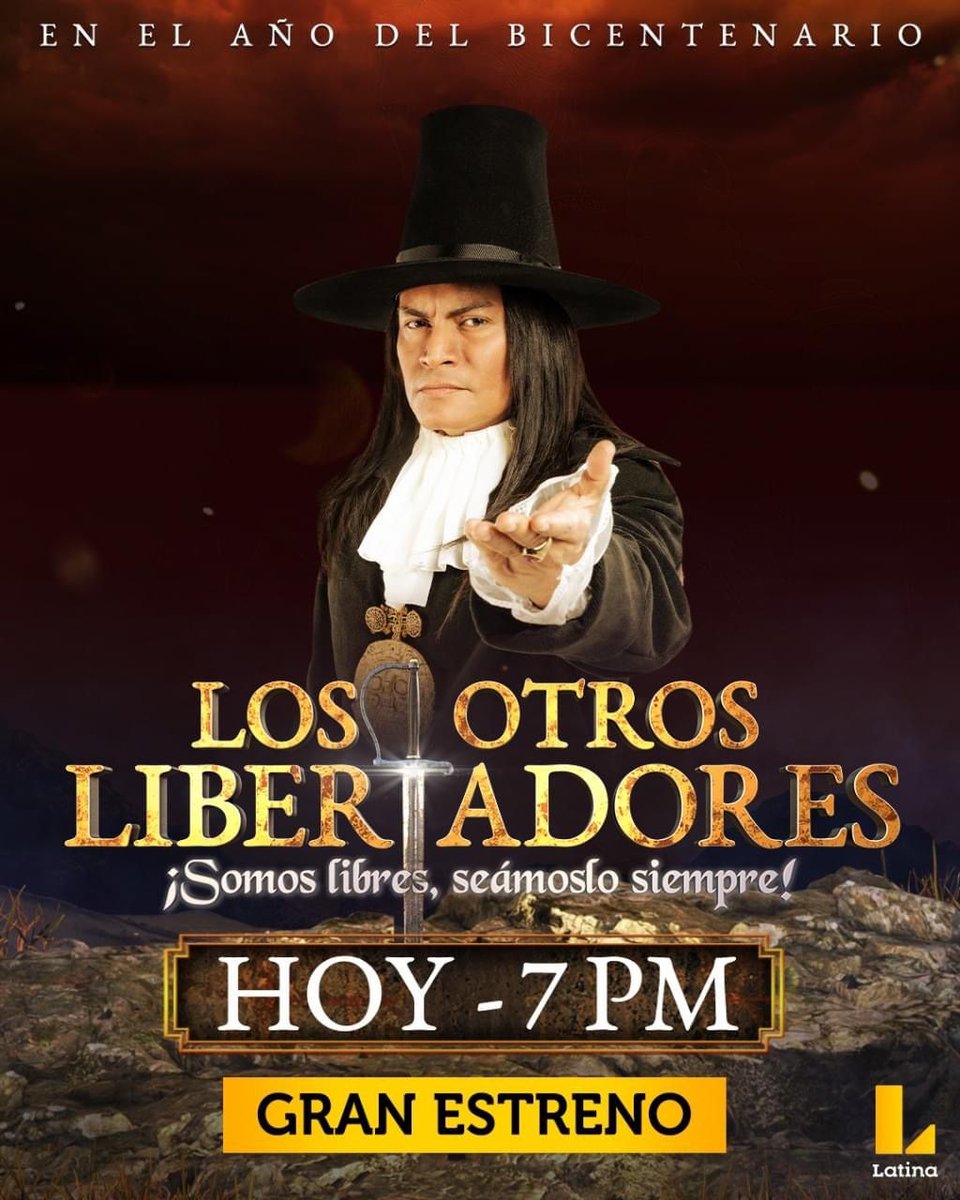 pe_programacion's tweet image. #LosOtrosLibertadores 
¡EN VIVO - GRAN ESTRENO! Conoce las  historias reales jamás contadas de 5 libertadores de la patria en @losotroslibertadores.oficial ¡Somos libres, seámoslo siempre! por Latina Televisión #ViveContigo
.
.
#latinatelevisión #Latina #series #perú