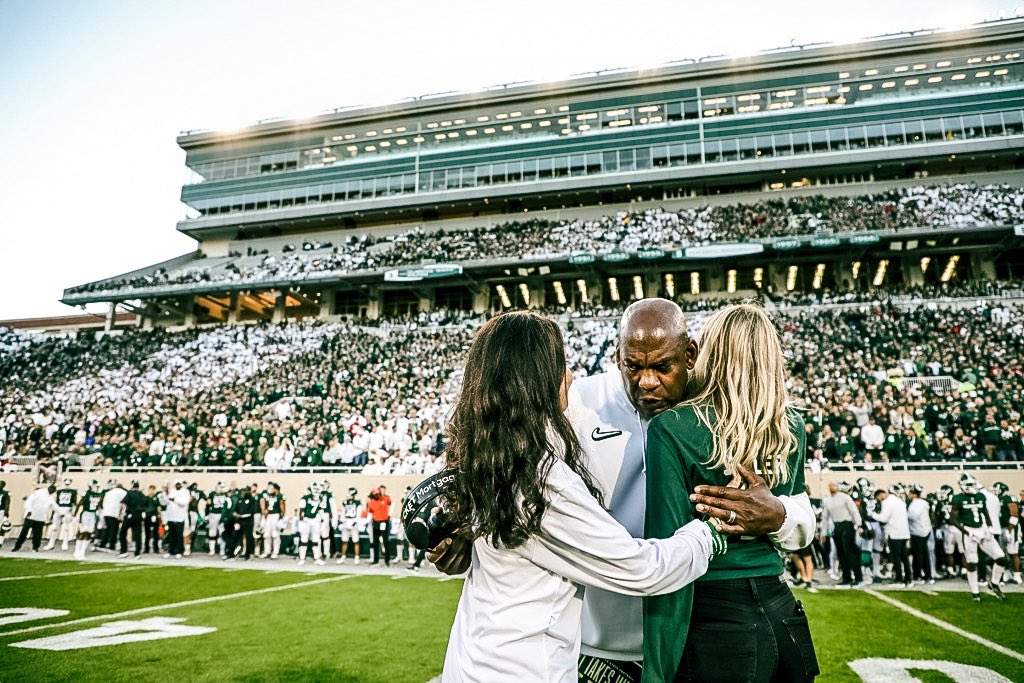 MSU_Football's tweet photo. Mylan, Sam, and Mike’s legacies will live on 💚❤️ https://t.co/UN7vmhIPvR