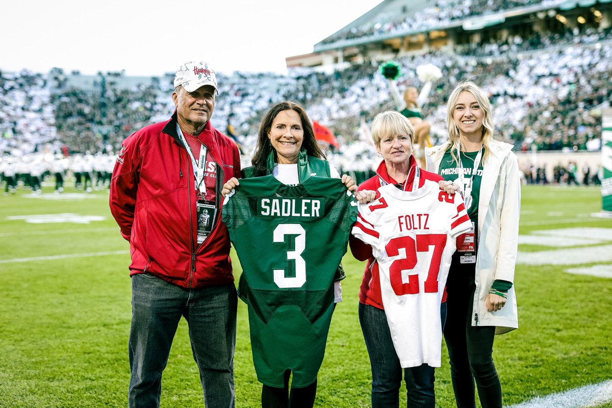 MSU_Football's tweet photo. Mylan, Sam, and Mike’s legacies will live on 💚❤️ https://t.co/UN7vmhIPvR