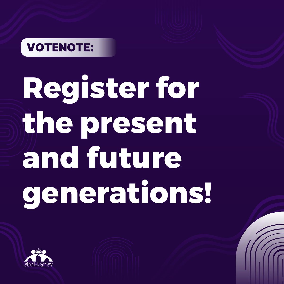 abotkamay_ph's tweet photo. REGI KA NA BA?

3 Days Left Before VOTER REGISTRATION Ends!

Ang pagboto natin ay para sa ating pamilya, kapwa at bansa sa kasalukuyan at sa susunod pang henerasyon. 

#VoteNote: Ang boto mo ay para sa milyun-milyong Pilipino!

Sama-sama tayong maging REGI for 2022! 

#RegiKaNaBa https://t.co/ClulGRgPBY