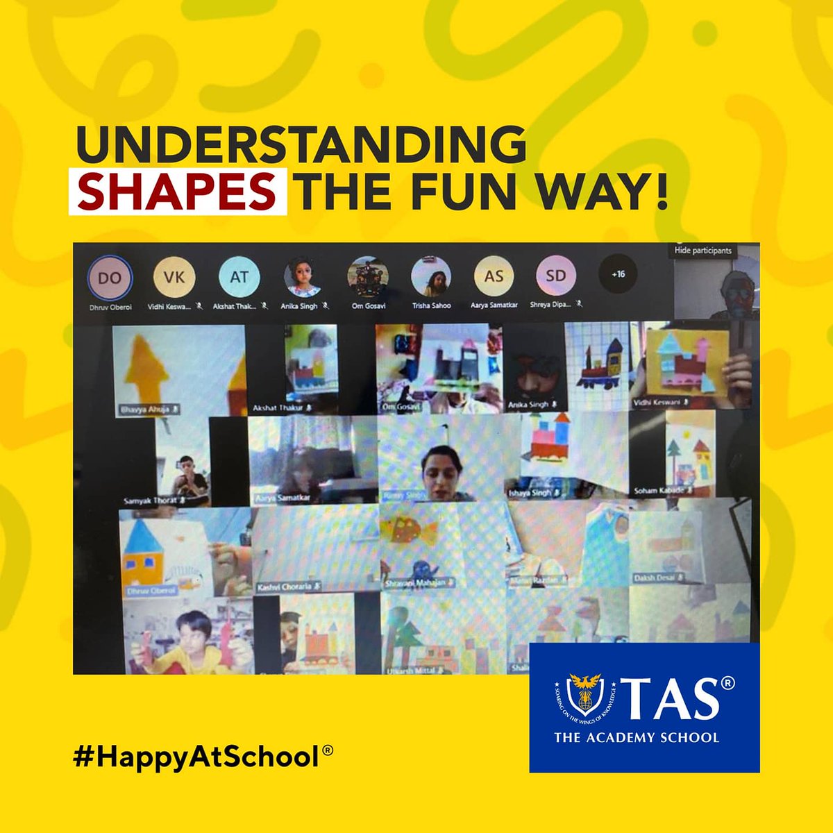 TASchoolIndia's tweet photo. Learning becomes fun when creativity is added to it!

Students from Grade 2 studied shapes ‘The Fun way’ at TAS!

#LearningShapes #Shapes #FunLearning #Creativity #TAS #TASPune #TASIndia #TheAcademySchool #HappyAtSchool #ICSESchool #Pune #India https://t.co/GjOKzNvpH1