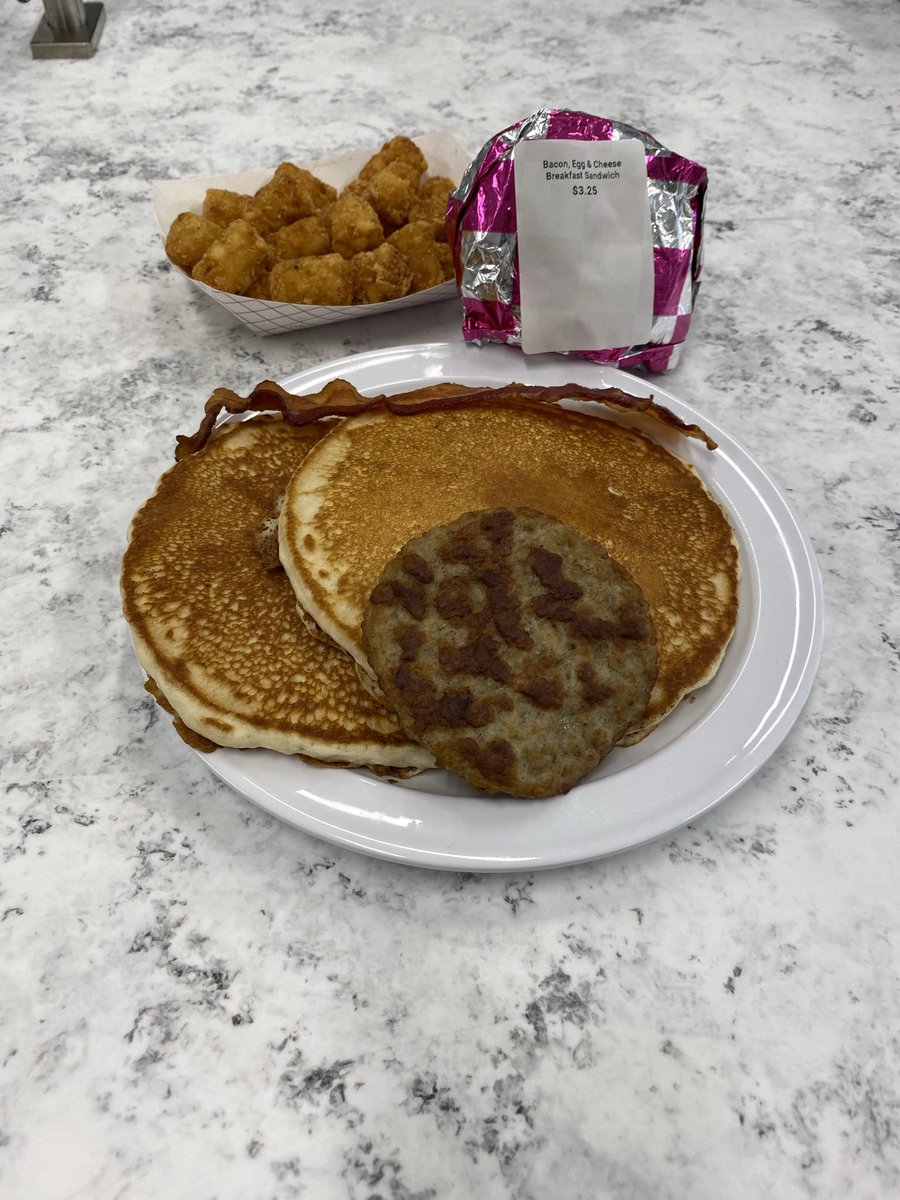 DePaulCafe's tweet photo. Hey @DePaulPrep!!! Who’s ready for school tomorrow?!? Stop in early for our selection of blueberry🫐 pancakes, breakfast burritos🌯, and much more! Come during your lunch period and get our special Philly cheesesteak🧀! Finally, drop in after school to get a milkshake/smoothie!🥤 https://t.co/EIQ0I2KKpS