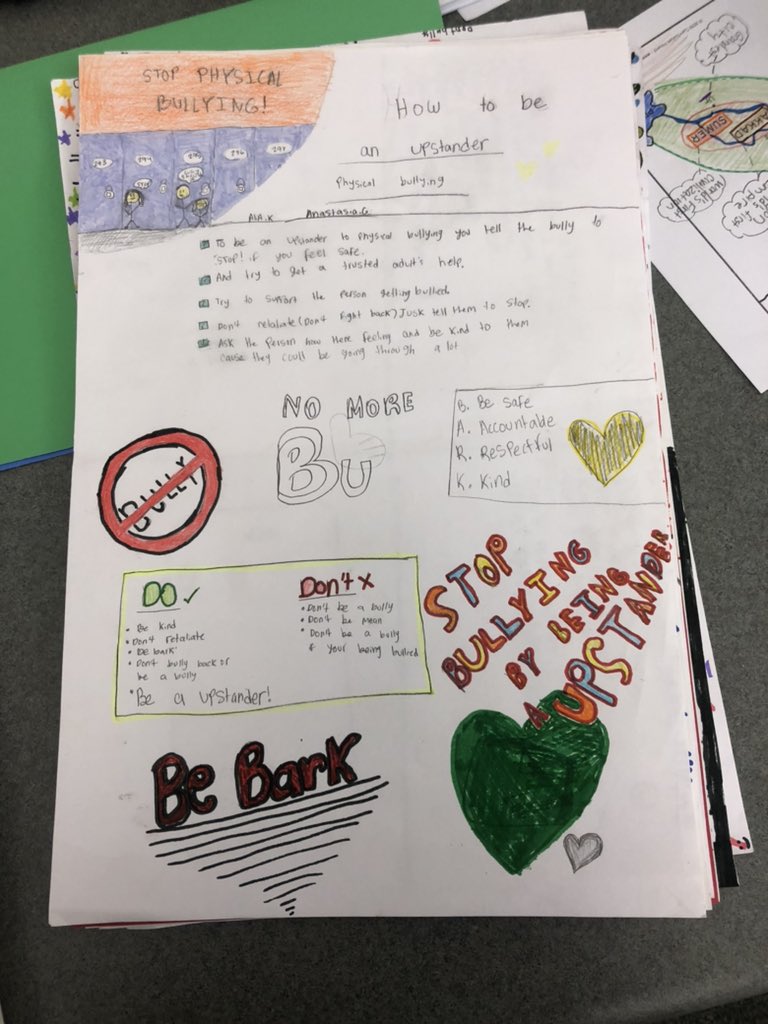 DyAnn_Donnell's tweet photo. Buljan Bulldogs Stand Up! We completed our SEL unit on bullying. Here are a few posters. #buljanpride #rcsdchampions https://t.co/iq2FpfQzAW