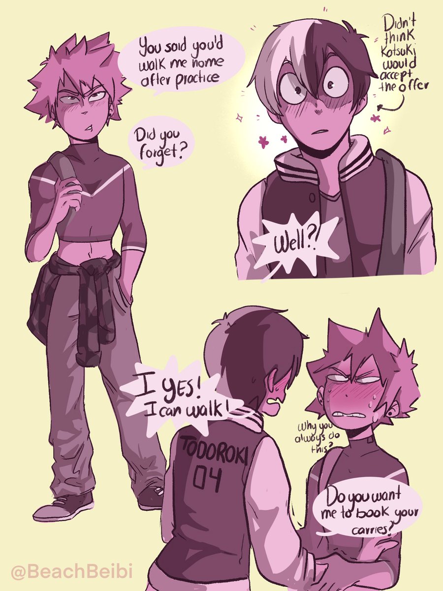 BeachBeibi's tweet photo. High School AU Todoroki trying to be smooth about his massive crush #TDBK https://t.co/8C5N0Gme3U
