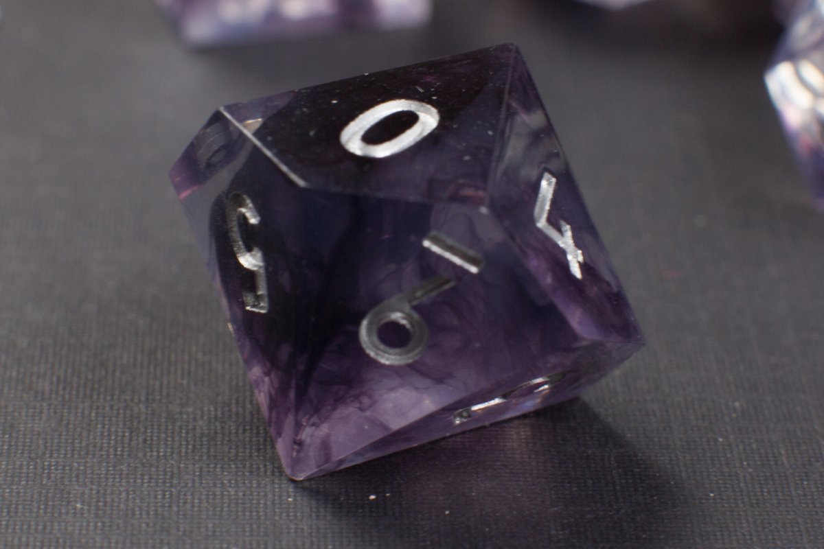 TheWoodenGolem's tweet photo. Dark Magic Dice is currently on sale for $27! #sharpdice #dice #dnd #ttrpg https://t.co/xubeJYwRpu