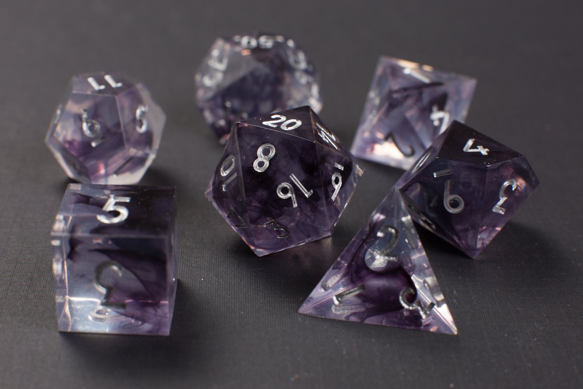 TheWoodenGolem's tweet photo. Dark Magic Dice is currently on sale for $27! #sharpdice #dice #dnd #ttrpg https://t.co/xubeJYwRpu