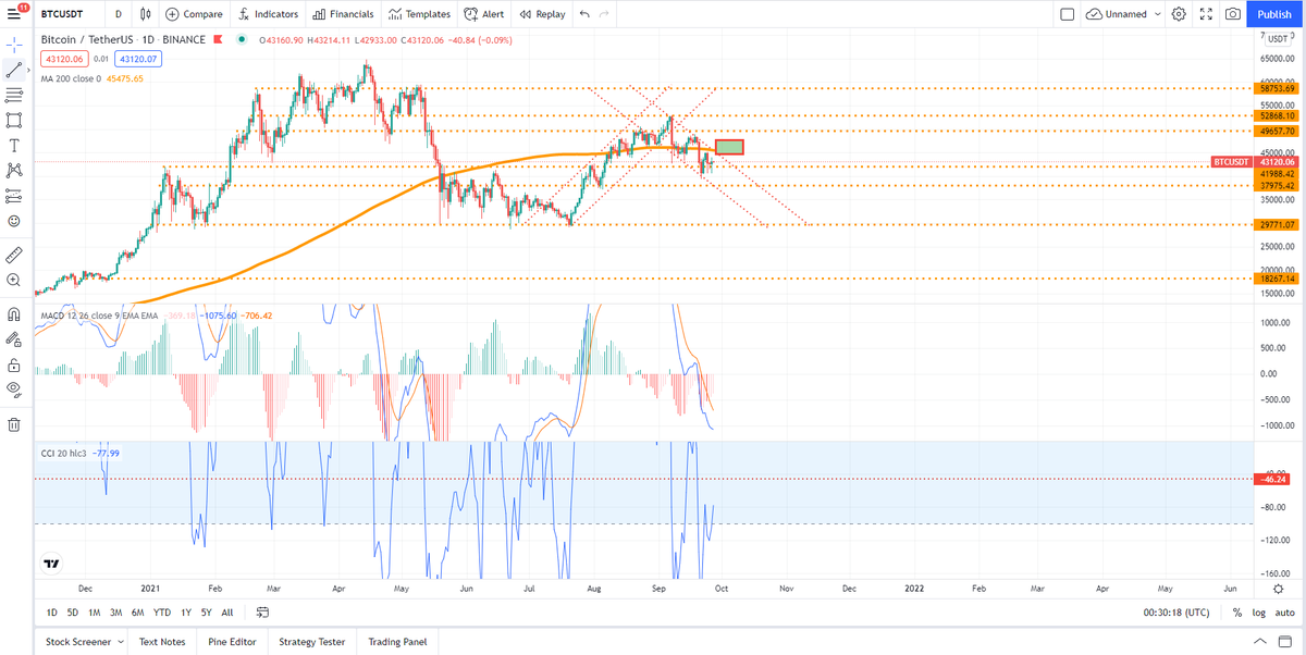 Hoeurmheng1's tweet photo. @BTC, #btc price strong support: $41k, and Resistance 1: 46k, Resistance 2: 46k, if today and tomorrow, after tomorrow: #BTC can't make $46k the price down to 37k$ for support , and 29k for invest signal https://t.co/HngvN4EQwp