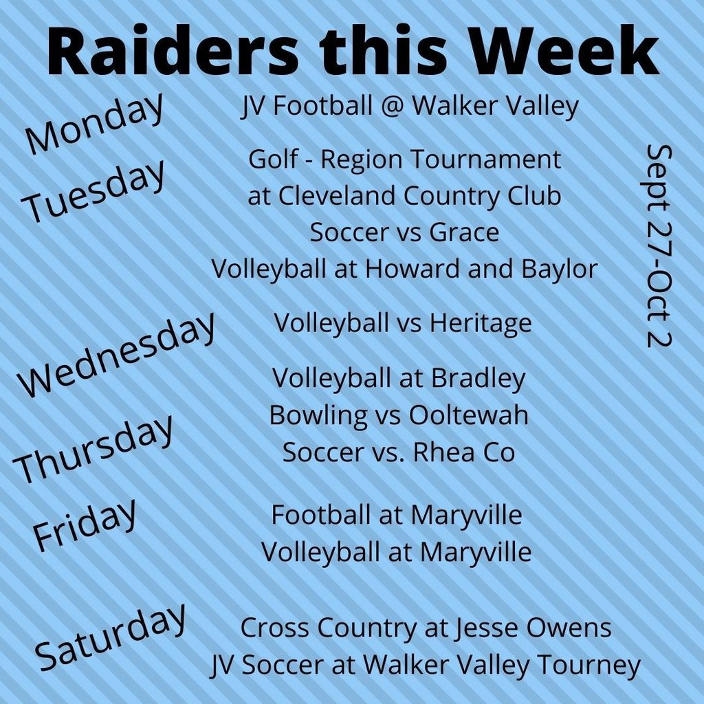 clevelandhightn's tweet photo. Here is this week's Blue Raider game schedule. https://t.co/OOy7Kl6nz5