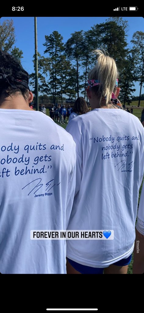 BBackfield's tweet photo. Here is an up close look of the back of the women’s lacrosse team shirts that they had made! What a sweet way to remember him by💙🥍! https://t.co/KmTpMGP2Eh