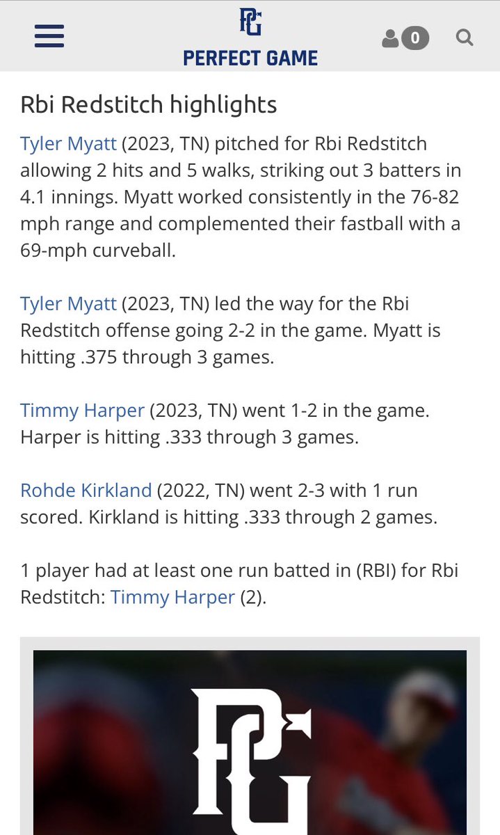 Rbi18u's tweet photo. RedStitch108 18u lose a close one today @ the 2021 Perfect Game Fall Frenzy.
Tyler Myatt Claiborne HS TN 23’ led the way at the plate. Rohde Kirkland William Blount HS TN 22’ had a multi hit game. Timmy Harper Karns HS TN 23’ and Alex Soto Sevier HS TN 23’ also had hits. https://t.co/FPZYEnXFY5