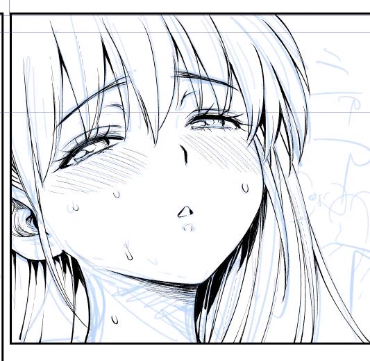 デジタルってアナログより斜め顔の奥側の目が小さくなりがちな気がするんですよね・・・何でだろう。
ちょっと修正してみました。 