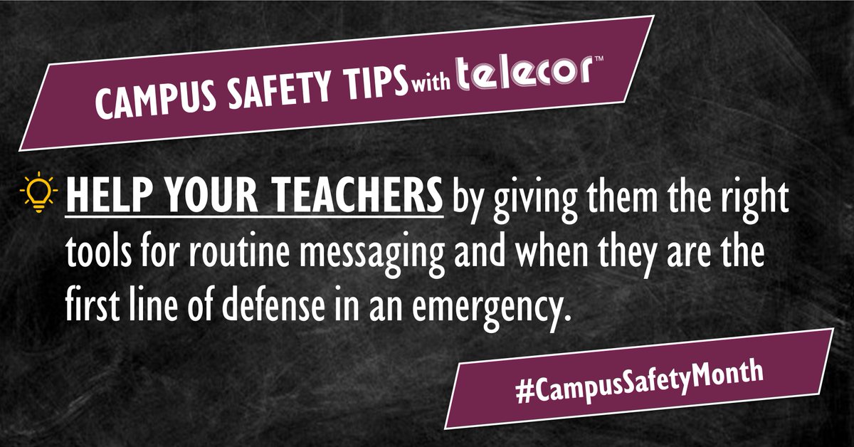 TelecorInc's tweet image. Along with much gratitude for their daily efforts, let’s give our teachers access to tools they can use to make their job easier and provide an extra layer of security.

Click for info on #tech4schools: bit.ly/2YKNARp #anywhereaccess #NCSAM #campussafety