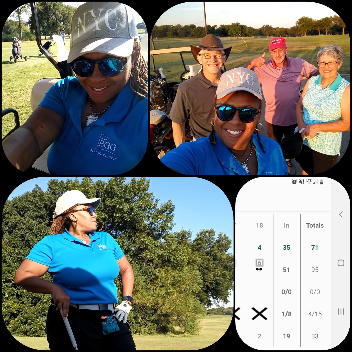 Nice crew. 
They were very relaxing to golf with. 
A little hot but a nice breeze coming through occasionally. 
#golfingfun 
#sundayfunday